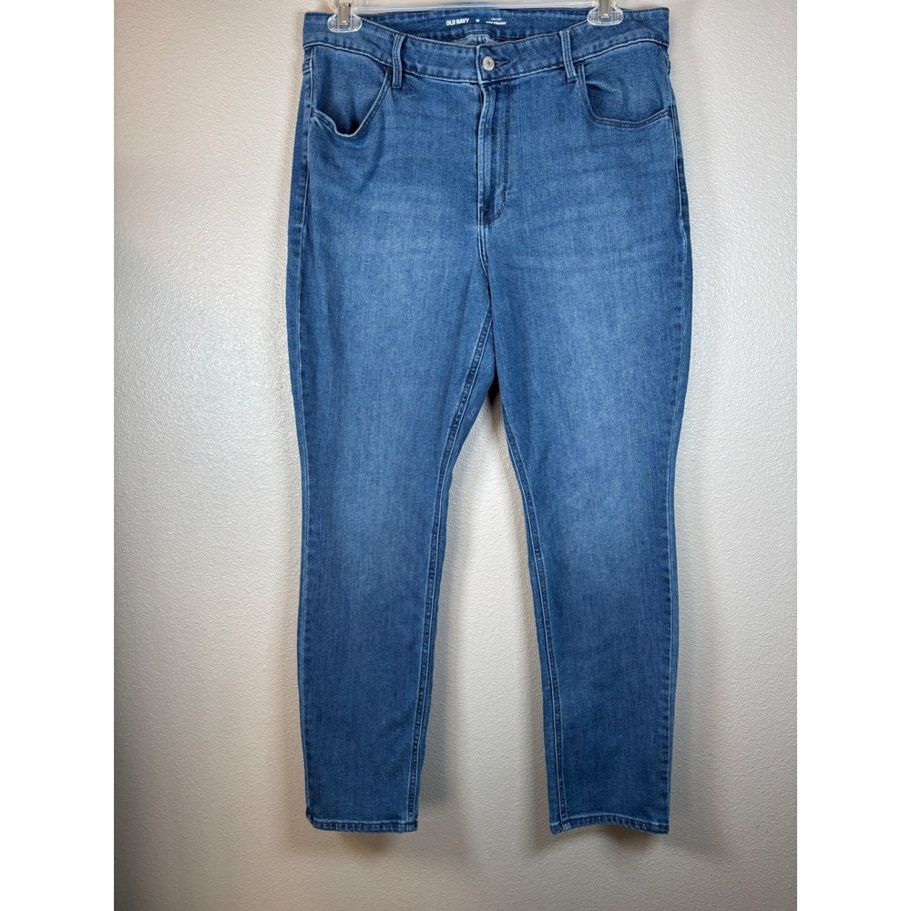 Old Navy Women's High Rise Wow Straight Blue Denim Jeans Women Size 16